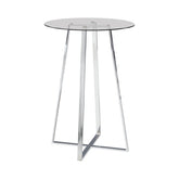 Coaster Zanella Glass Top Bar Table Chrome Model 100026